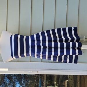 GAP Blue and White Strapless Dress